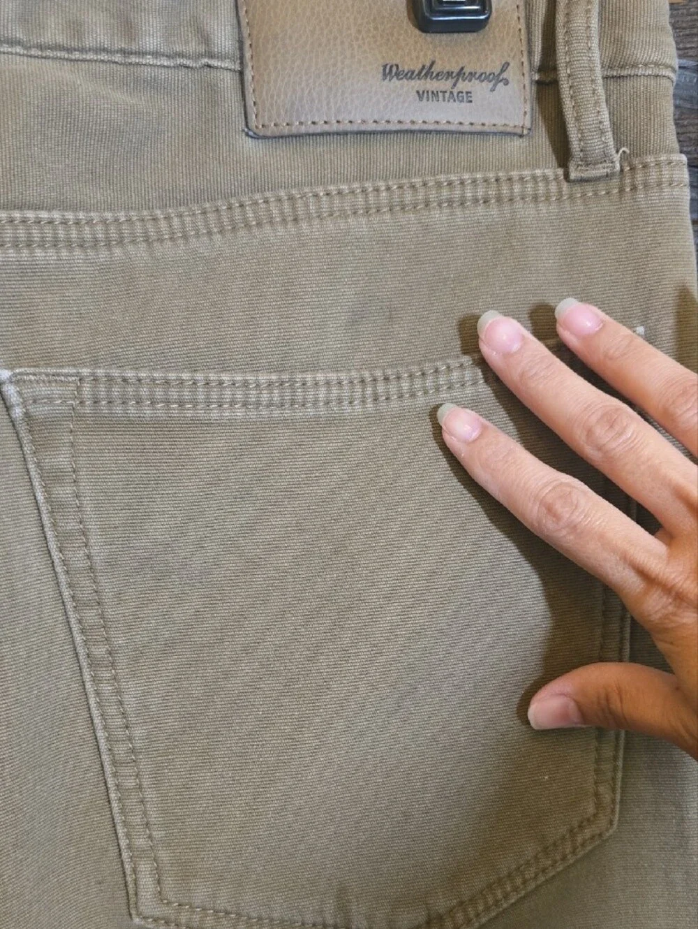 Weatherproof Vintage Men's Tan 5-Pocket Khaki Straight Leg Pants 34x34